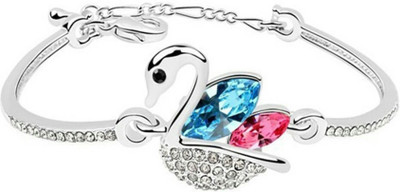

University Trendz Alloy Crystal Rhodium Charm Bracelet, Blue