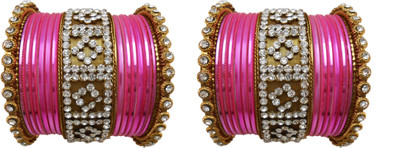 

My Design Alloy Gold-plated Bangle Set(Pack of 30), Pink