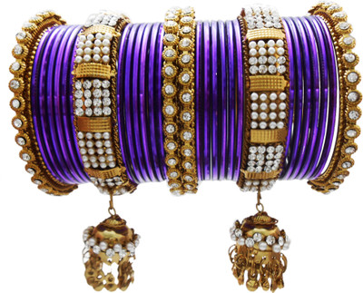 

My Design Alloy Gold-plated Bangle Set(Pack of 30), Purple