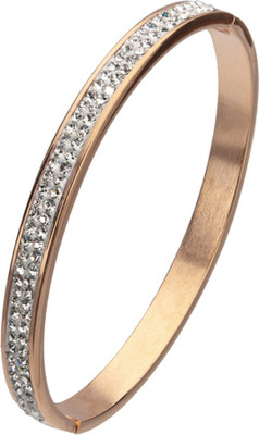 

Inox Jewelry Stainless Steel Cubic Zirconia Bangle, Copper