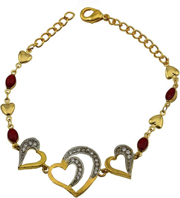 

High Trendz Alloy Cubic Zirconia Gold-plated Bracelet