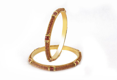 82% OFF on VK Jewels Brass Cubic Zirconia Bangle Set(Pack of 2)