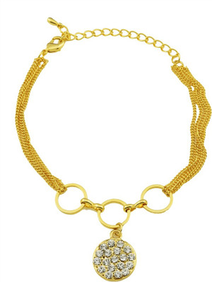

High Trendz Alloy Cubic Zirconia Gold-plated Bracelet