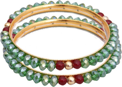 88% OFF on Classique Designer Jewellery Alloy Crystal Rhodium Bangle Set(Pack of 2)