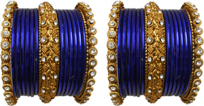 

My Design Alloy Gold-plated Bangle Set(Pack of 30), Blue