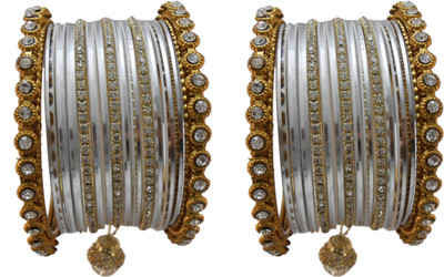 

My Design Alloy Gold-plated Bangle Set(Pack of 34), White