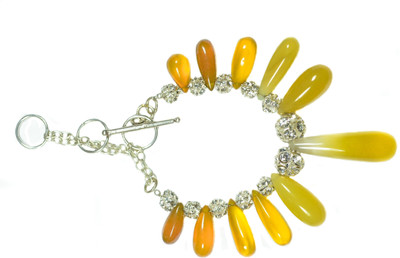 

Tangerine Metal Citrine Silver Bracelet, Yellow