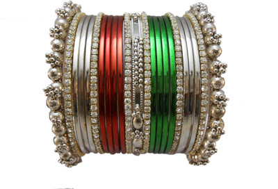 

My Design Alloy Silver Bangle Set(Pack of 23)