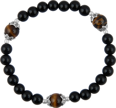 

Pearlz Ocean Alloy Onyx, Quartz Bracelet, Black;yellow