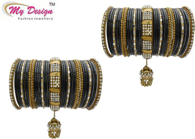 

My Design Alloy Gold-plated Chudas(Pack of 74), Black
