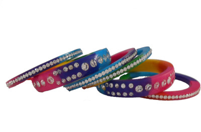 

My Design Acrylic Bangle Set(Pack of 6), Multicolor