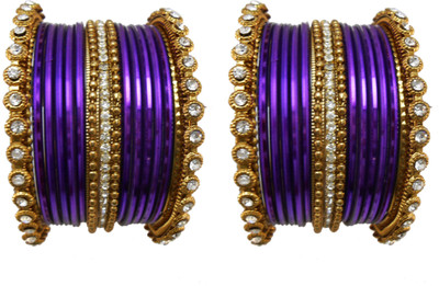 

My Design Alloy Gold-plated Bangle Set(Pack of 30), Purple