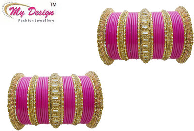 

My Design Lac Gold-plated Chudas(Pack of 74), Multicolor