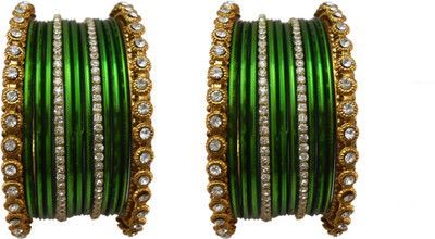 

My Design Alloy Gold-plated Bangle Set(Pack of 26), Green