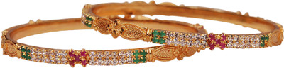 

Jewbang Alloy Gold-plated Bangle Set(Pack of 2), Multicolor