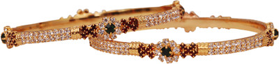 

Jewbang Alloy Gold-plated Bangle Set(Pack of 2), Multicolor