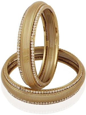 61% OFF on ACCESSHER Brass Bangle Set(Pack of 2)