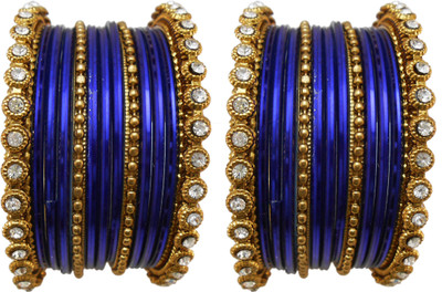 

My Design Alloy Gold-plated Bangle Set(Pack of 26), Blue