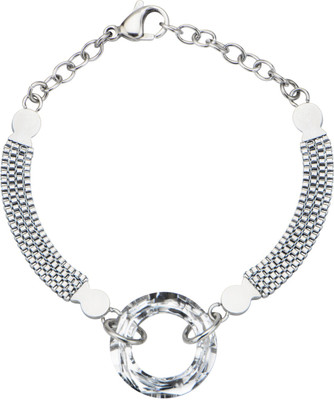 

Inox Jewelry Stainless Steel Crystal Bracelet, Silver