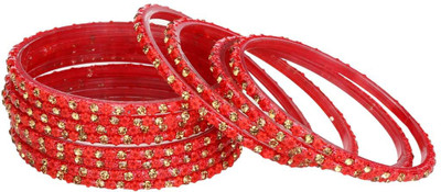 Somil Glass Crystal Bangle Set(Pack of 12)