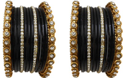 

My Design Alloy Gold-plated Bangle Set(Pack of 26), Black