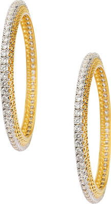 

Jewel99 Sterling Silver Cubic Zirconia Rhodium Bangle Set(Pack of 2)
