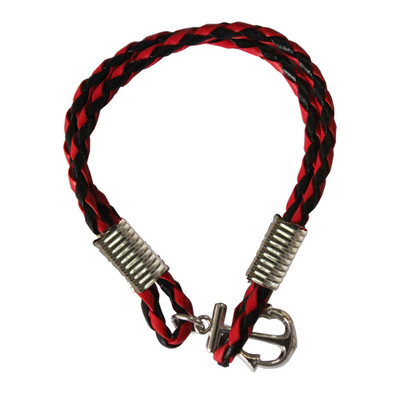 

Rich & Famous Leather Bracelet, Red;black