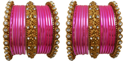 

My Design Alloy Gold-plated Bangle Set(Pack of 30), Pink
