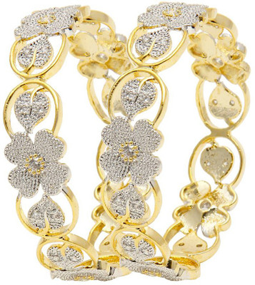 

Zeneme Alloy Bangle Set(Pack of 2), Gold