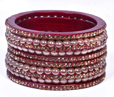 

Daily Shop Lac Bangle Set(Pack of 6), Maroon