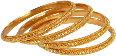 

Awari Metal Bangle Set(Pack of 4), Gold