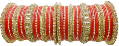 

My Design Lac Gold-plated Chudas(Pack of 58), Orange