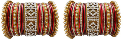 

My Design Alloy Gold-plated Chudas(Pack of 42), Maroon