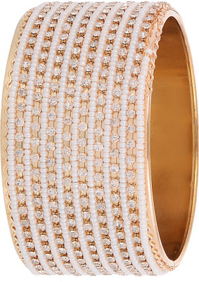 

Zeneme Alloy Cubic Zirconia Bangle, Gold