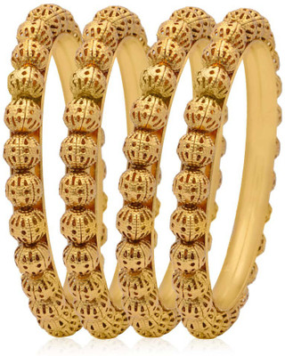 

Jewels Galaxy Alloy Bangle Set(Pack of 4), Gold