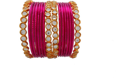 

My Design Alloy Gold-plated Bangle Set(Pack of 16), Multicolor