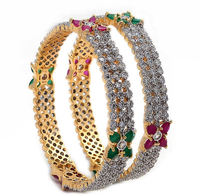 50% OFF on Jewar Mandi Alloy Rhodium Bangle Set(Pack of 2)