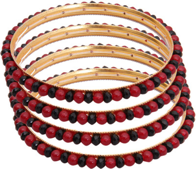 88% OFF on Classique Designer Jewellery Alloy Crystal Rhodium Bangle Set(Pack of 4)