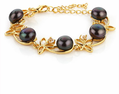

Nisa Pearls Mother of Pearl Bracelet, Black
