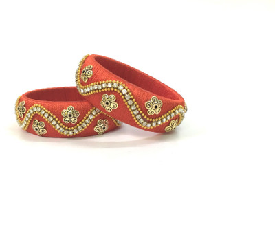 

Ovis Creations Silk Dori Bangle Set(Pack of 2), Pink