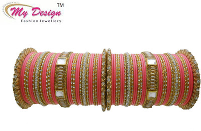 

My Design Lac Gold-plated Chudas(Pack of 66), Multicolor