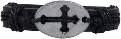 

Taj Pearl Leather Bracelet, Black