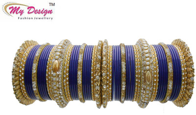 

My Design Lac Gold-plated Chudas(Pack of 58), Blue