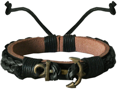 

Rich & Famous Leather Bracelet, Black