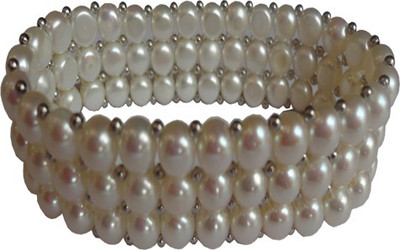 

Sri Bansilal Pearls Alloy Pearl Bracelet, White