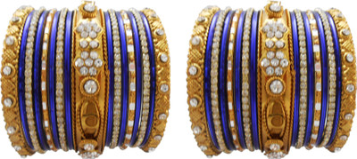 

My Design Alloy Gold-plated Bangle Set(Pack of 34), Blue