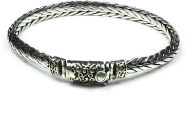

Swank Silver Sterling Silver Rhodium Bracelet, Silver;black