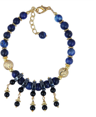 Pearlz Ocean Alloy Agate, Lapis Lazuli Gold-plated Bracelet