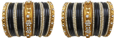 

My Design Alloy Gold-plated Bangle Set(Pack of 46), Black