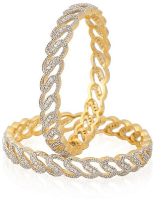 

You Bella Alloy Bangle Set(Pack of 2, Gold